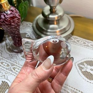 Spode crystal fish paperweight